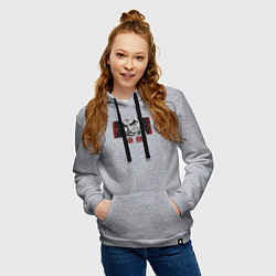 Толстовка-худи хлопковая женская Дерзкий Юдзиро, цвет: меланж — фото 2