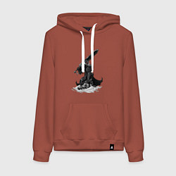 Толстовка-худи хлопковая женская Berserk the Black Swordsman, цвет: кирпичный