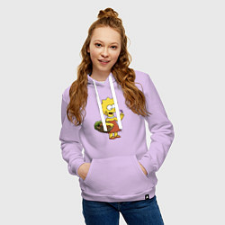 Толстовка-худи хлопковая женская Lisa Simpson с гусеницей на даче, цвет: лаванда — фото 2