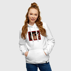 Толстовка-худи хлопковая женская Худи Берсерк, Гатц, цвет: белый — фото 2