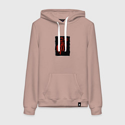 Толстовка-худи хлопковая женская Punk music girl, цвет: пыльно-розовый