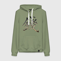 Женская толстовка-худи Иероглиф Деньги: Фэн-Шуй