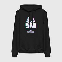 Толстовка-худи хлопковая женская Die Antwoord glitch rock, цвет: черный