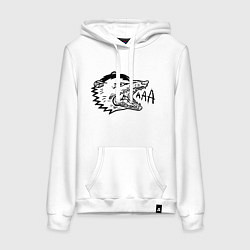 Толстовка-худи хлопковая женская Орущий опоссум, цвет: белый