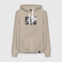 Толстовка-худи хлопковая женская Чисаки и Юна - Юна из гостиницы Юраги, цвет: миндальный