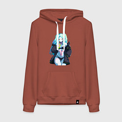 Женская толстовка-худи Ребекка и коктель - Киберпанк бегущий по краю