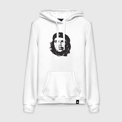 Толстовка-худи хлопковая женская Че Гевара - рисунок, цвет: белый