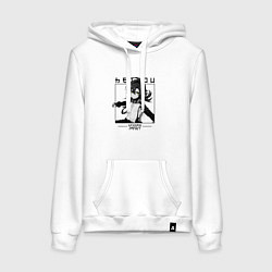 Толстовка-худи хлопковая женская Хэйдзо в квадрате, цвет: белый