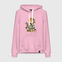 Женская толстовка-худи Рыжий кот якудза Самурай