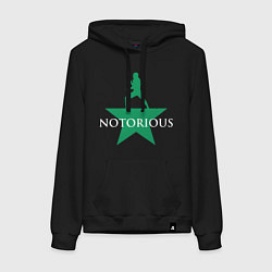 Толстовка-худи хлопковая женская Notorious Star, цвет: черный