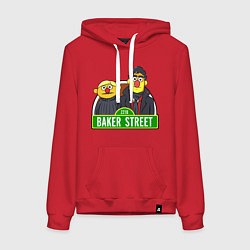 Толстовка-худи хлопковая женская Baker street, цвет: красный