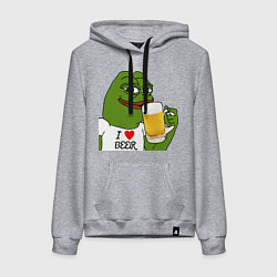 Толстовка-худи хлопковая женская Drink Pepe, цвет: меланж