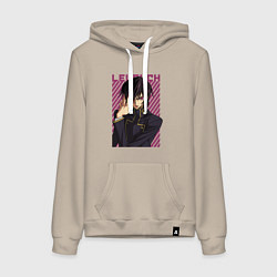 Толстовка-худи хлопковая женская Лелуш Черный принц, цвет: миндальный