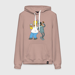 Женская толстовка-худи Drunk Homer and Bender