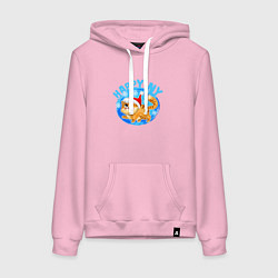 Женская толстовка-худи Новогодний котик в шапке Санты