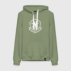 Толстовка-худи хлопковая женская Академия Невермор, цвет: авокадо