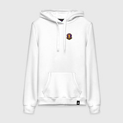 Толстовка-худи хлопковая женская Эмблема школы Невермор, цвет: белый