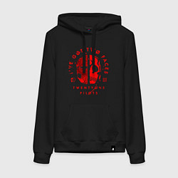 Толстовка-худи хлопковая женская Twenty one pilots ive got two faces, цвет: черный