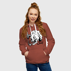 Толстовка-худи хлопковая женская Chef skull, цвет: кирпичный — фото 2