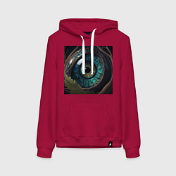 Толстовка-худи хлопковая женская Взгляд со стороны, цвет: маджента