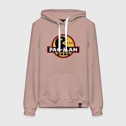 Толстовка-худи хлопковая женская Pac-man game, цвет: пыльно-розовый