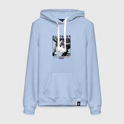 Толстовка-худи хлопковая женская Странник в квадрате, цвет: мягкое небо