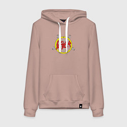 Толстовка-худи хлопковая женская Slayer rock music, цвет: пыльно-розовый