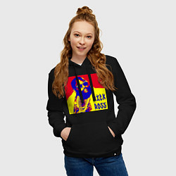 Толстовка-худи хлопковая женская Рик Росс поп-арт, цвет: черный — фото 2