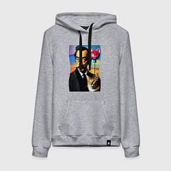 Женская толстовка-худи Salvador Dali and cat