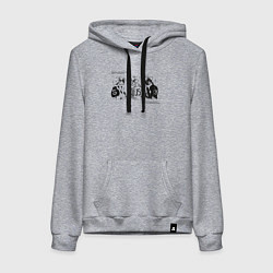 Толстовка-худи хлопковая женская Front-End Котики, цвет: меланж