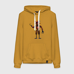 Толстовка-худи хлопковая женская Фокси зол, цвет: горчичный