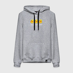 Толстовка-худи хлопковая женская Три маленьких утенка, цвет: меланж