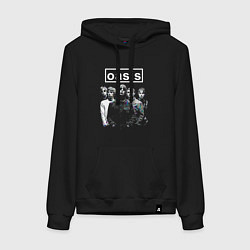 Толстовка-худи хлопковая женская Oasis рок группа, цвет: черный
