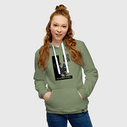 Толстовка-худи хлопковая женская Котик из Hi-Fi Rush, цвет: авокадо — фото 2