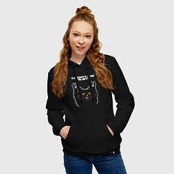 Толстовка-худи хлопковая женская Twenty One Pilots rock cat, цвет: черный — фото 2