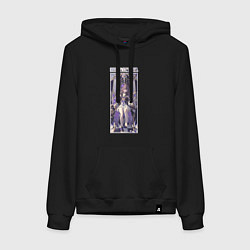 Толстовка-худи хлопковая женская Герта на троне, цвет: черный