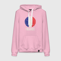 Толстовка-худи хлопковая женская Футбол Франции, цвет: светло-розовый