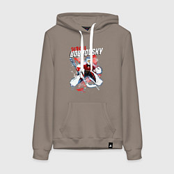 Толстовка-худи хлопковая женская Бобровский Флорида Пантерз, цвет: утренний латте