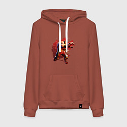 Толстовка-худи хлопковая женская Street Fighter 6 Zangief, цвет: кирпичный