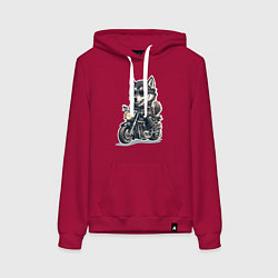 Женская толстовка-худи Волчья сила на двух колесах