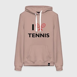 Женская толстовка-худи I Love Tennis