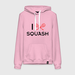 Толстовка-худи хлопковая женская I Love Squash, цвет: светло-розовый