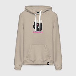 Толстовка-худи хлопковая женская Chomusuke Kono Suba, цвет: миндальный