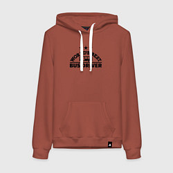 Толстовка-худи хлопковая женская Лучший в мире водитель автобуса, цвет: кирпичный