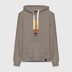 Толстовка-худи хлопковая женская Закат солнца, цвет: утренний латте