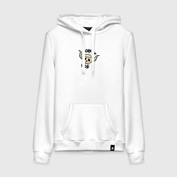 Толстовка-худи хлопковая женская Бог мертвец - Смертельная игра мёртвой горы, цвет: белый