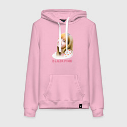 Толстовка-худи хлопковая женская Lisa Blackpink, цвет: светло-розовый