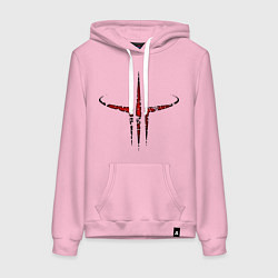 Толстовка-худи хлопковая женская Quake III logo, цвет: светло-розовый