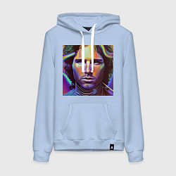 Женская толстовка-худи Jim Morrison neon portrait art