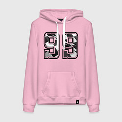 Толстовка-худи хлопковая женская Год рождения номер регион 99, цвет: светло-розовый